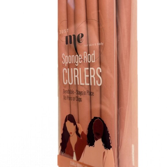 Just Me 10 Counts NO Heat Flexible Rod Rollers Curlers Sleep Natural Curls Waves - Picture 2 of 7